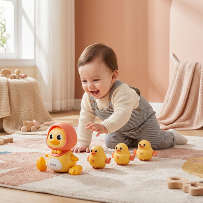 Famille Canard - Jouet d'Éveil et de Ramper avec Musique pour Bébés