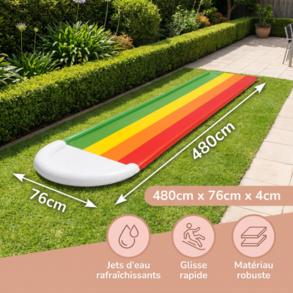 Regenbogen Wasserrutsche – Toboggan Gonflable Extérieur pour Enfants et Familles