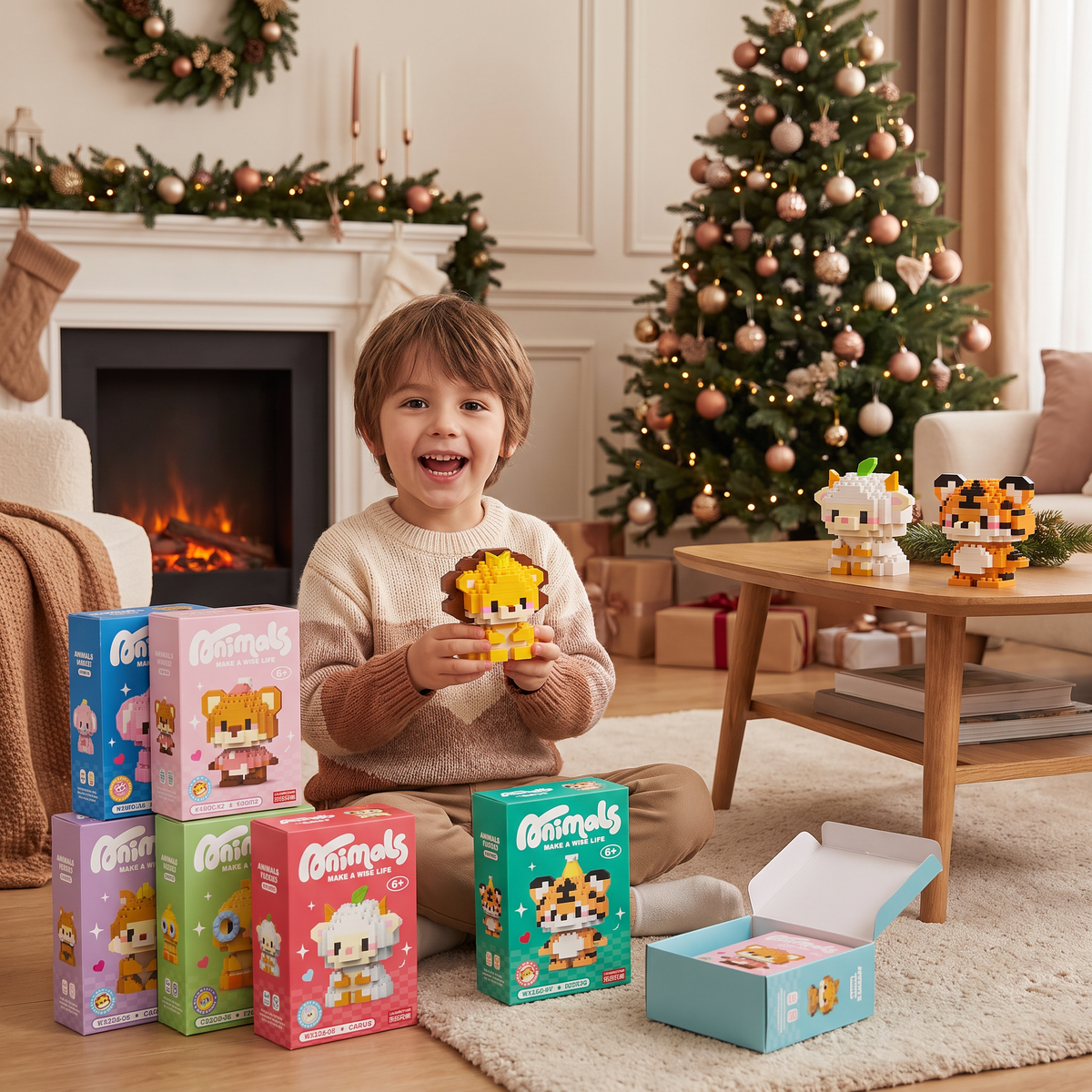 Joli calendrier de l’Avent avec des petits animaux à construire pour enfants