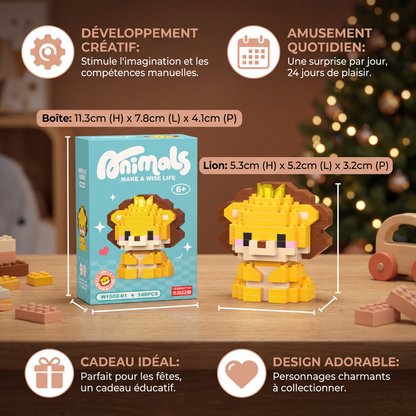 Joli calendrier de l’Avent avec des petits animaux à construire pour enfants