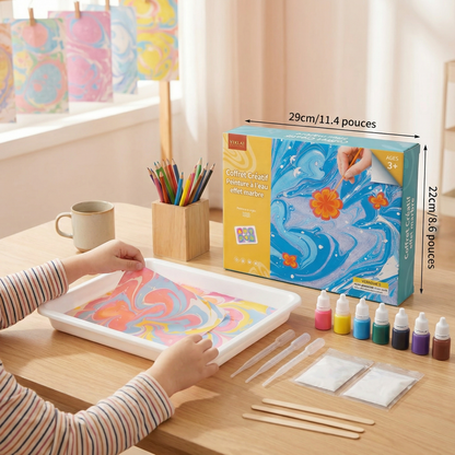 Coffret créatif de peinture à l’eau effet marbre