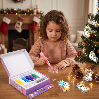 Kit créatif DIY de Noël pour enfants pour décorer des ornements avec de la peinture, sans colle ni cuisson